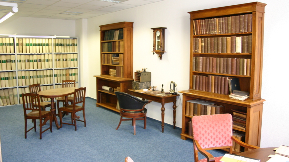 © DPMA, Foto: Andreas Kühne Historisches Prüferzimmer im Deutschen Patent- und Markenamt in Jena - Fachbesuch Jena © DPMA, Foto: Andreas Kühne